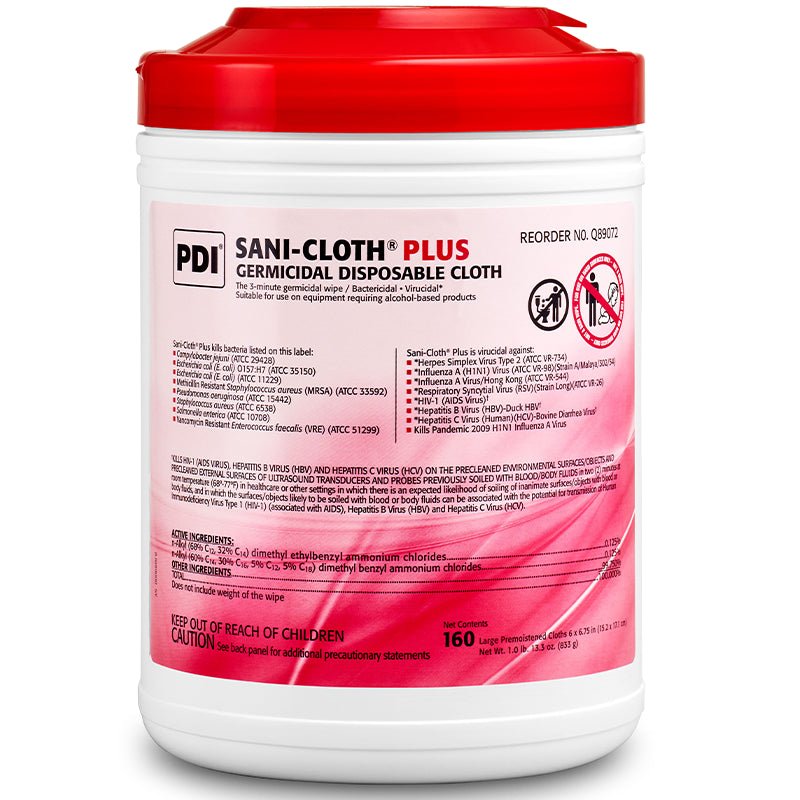 Sani-Cloth Plus Germicidal Disposable Cloth - Red Top