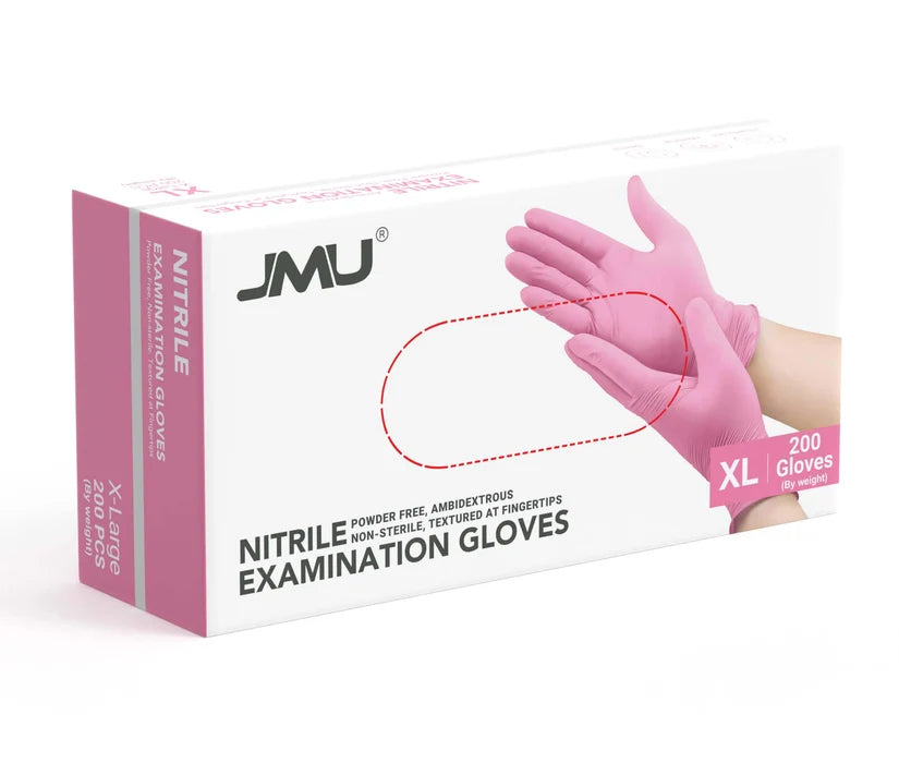 Pink Nitrile Exam Gloves Powder-Free Latex-Free 3.5 Mil (200pcs)